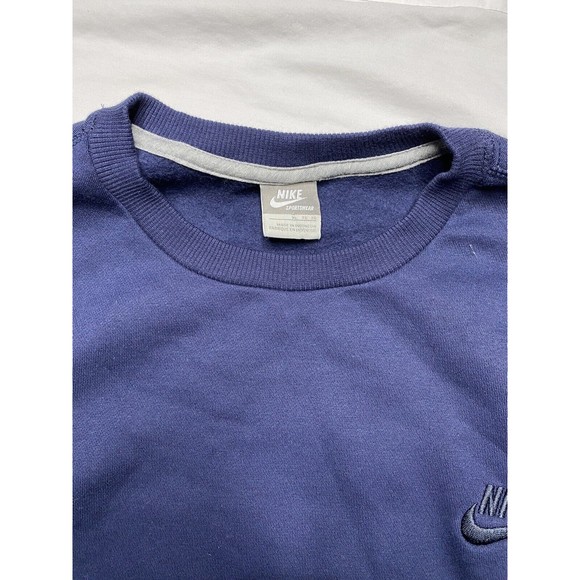 Navy Blue Nike Mini Swoosh Crewneck Sweatshirt XL - Grey Tag - Picture 3 of 4